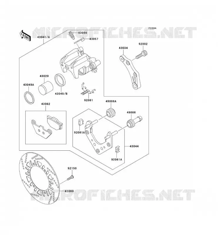 FREIN ARRIERE Kawasaki MOTOS 1000 2001 1000GTR  ZG1000-A16