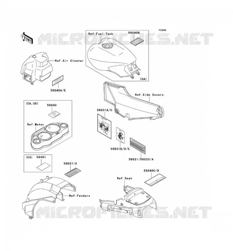 LABEL Kawasaki MOTOS 1000 2002 1000GTR  ZG1000-A17