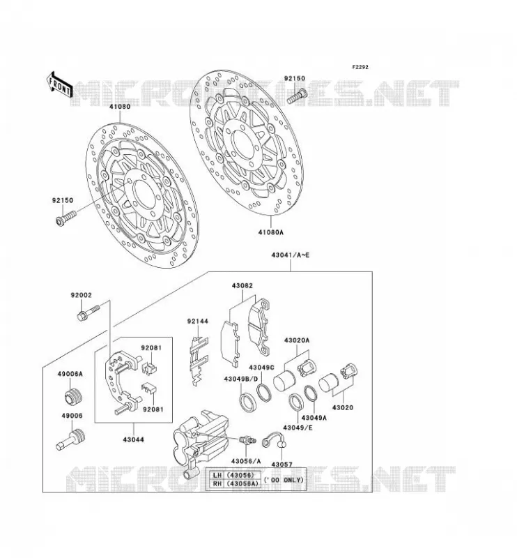 FREIN AVANT Kawasaki MOTOS 1000 2002 1000GTR  ZG1000-A17