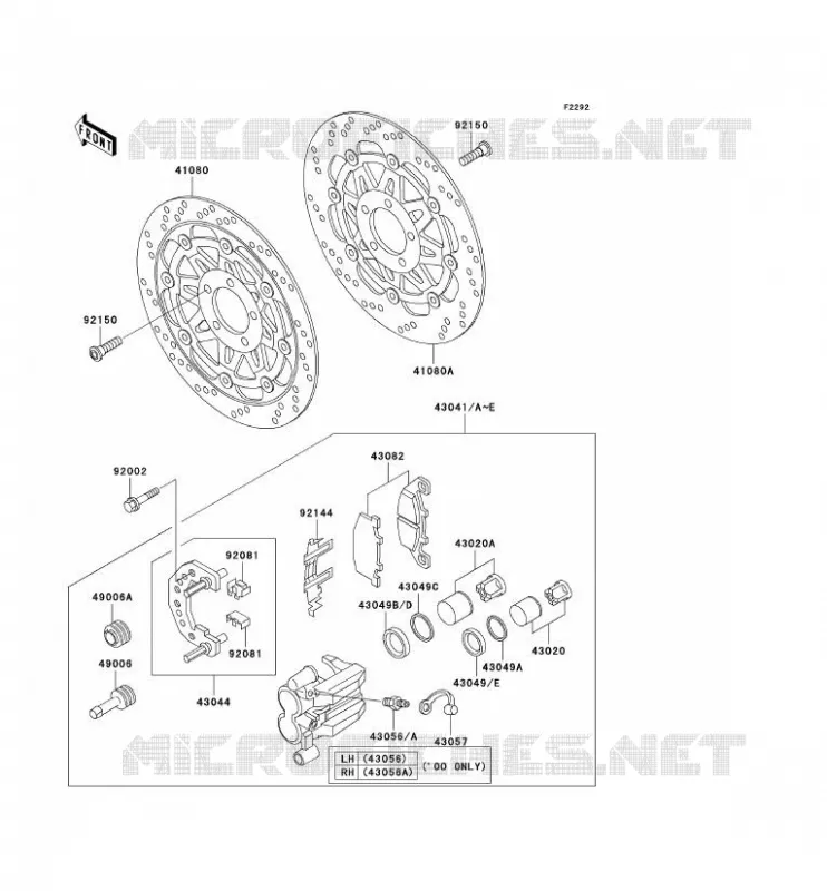 FREIN AVANT Kawasaki MOTOS 1000 2003 1000GTR  ZG1000-A18