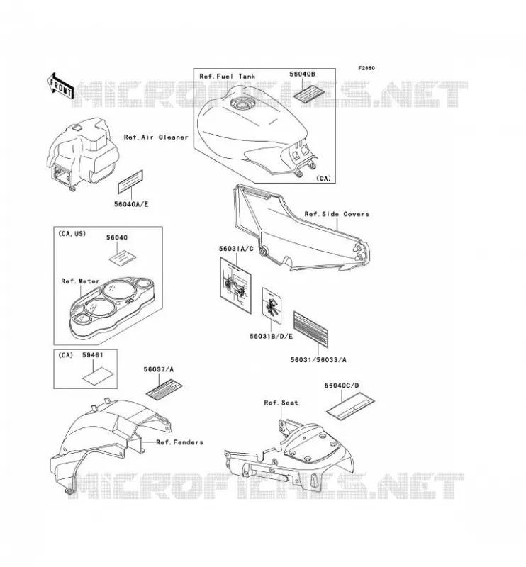 LABEL Kawasaki MOTOS 1000 2003 1000GTR  ZG1000-A18