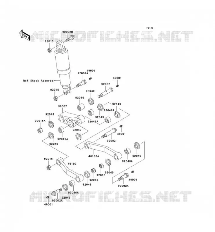 SUSPENSION ARRI&Egrave;RE Kawasaki MOTOS 1000 2003 1000GTR  ZG1000-A18