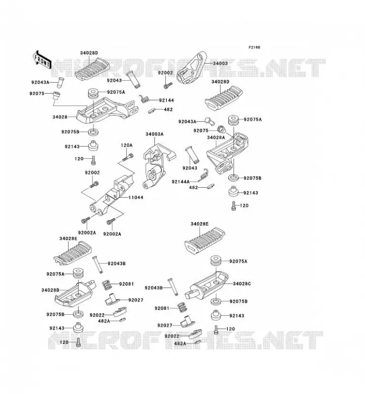 REPOSE PIED Kawasaki MOTOS 1000 2003 1000GTR  ZG1000-A18