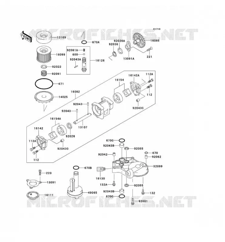 POMPE A HUILE/FILTRE &Agrave; HUILE Kawasaki MOTOS 1000 2004 1000GTR  ZG1000-A19