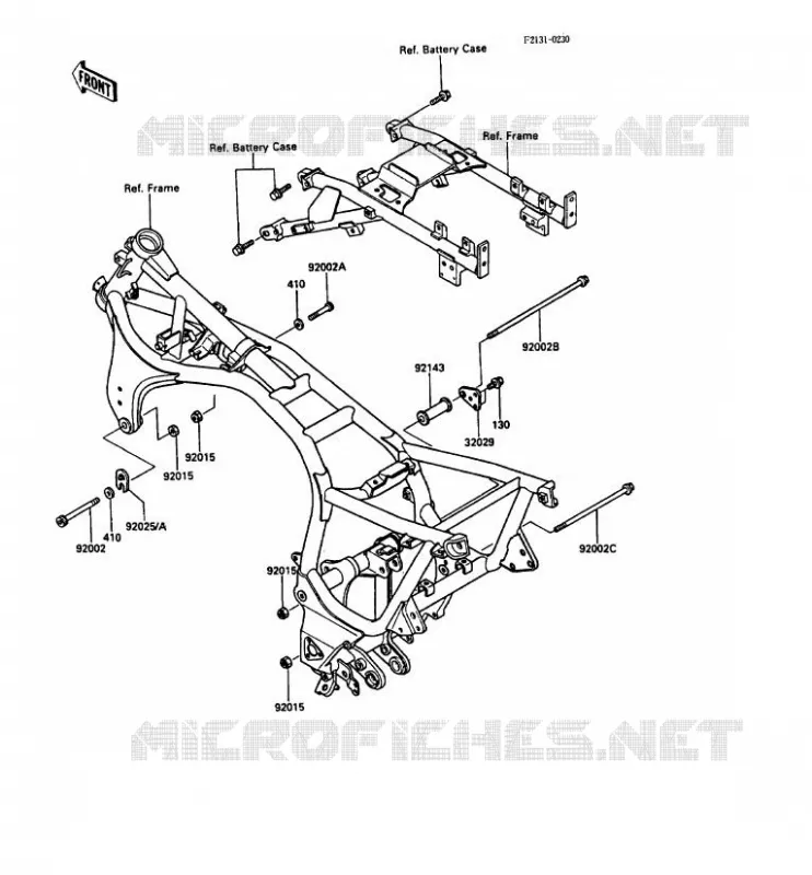 PIECE DE CADRE (COUVERTURE) Kawasaki MOTOS 1000 1987 1000GTR  ZG1000-A2