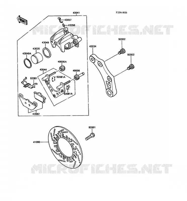 FREIN ARRIERE Kawasaki MOTOS 1000 1988 1000GTR  ZG1000-A3