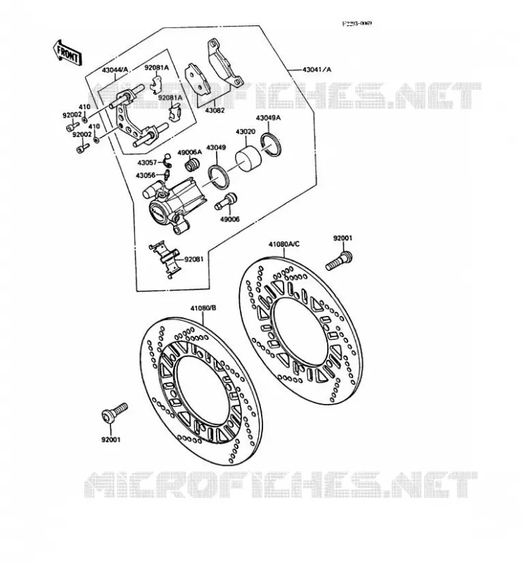 FREIN AVANT Kawasaki MOTOS 1000 1988 1000GTR  ZG1000-A3