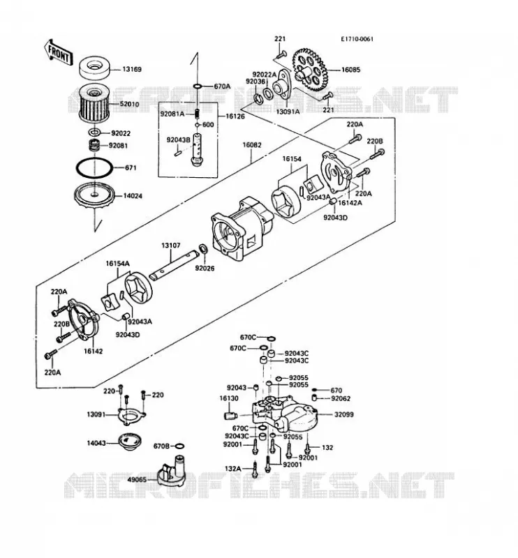 POMPE A HUILE Kawasaki MOTOS 1000 1988 1000GTR  ZG1000-A3