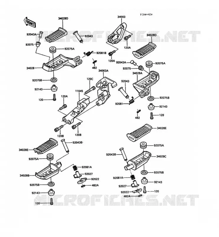 REPOSE PIED Kawasaki MOTOS 1000 1988 1000GTR  ZG1000-A3A