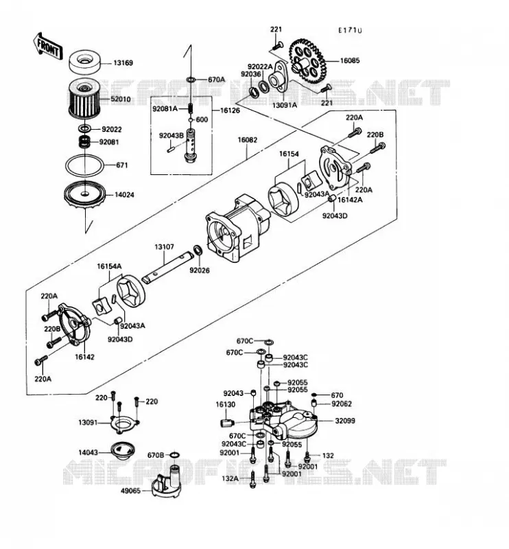 POMPE A HUILE Kawasaki MOTOS 1000 1991 1000GTR  ZG1000-A6