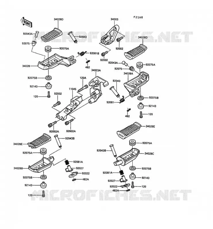REPOSE PIED Kawasaki MOTOS 1000 1991 1000GTR  ZG1000-A6