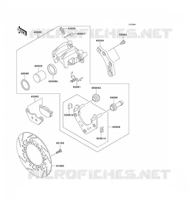 FREIN ARRIERE Kawasaki MOTOS 1000 2006 1000GTR  ZG1000A6F