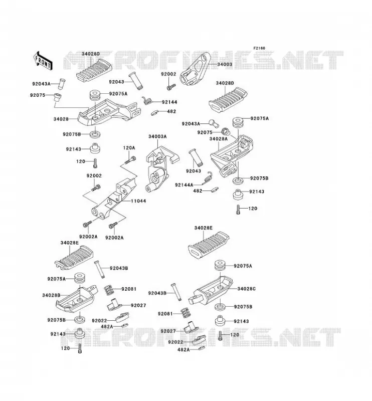 REPOSE PIED Kawasaki MOTOS 1000 2006 1000GTR  ZG1000A6F