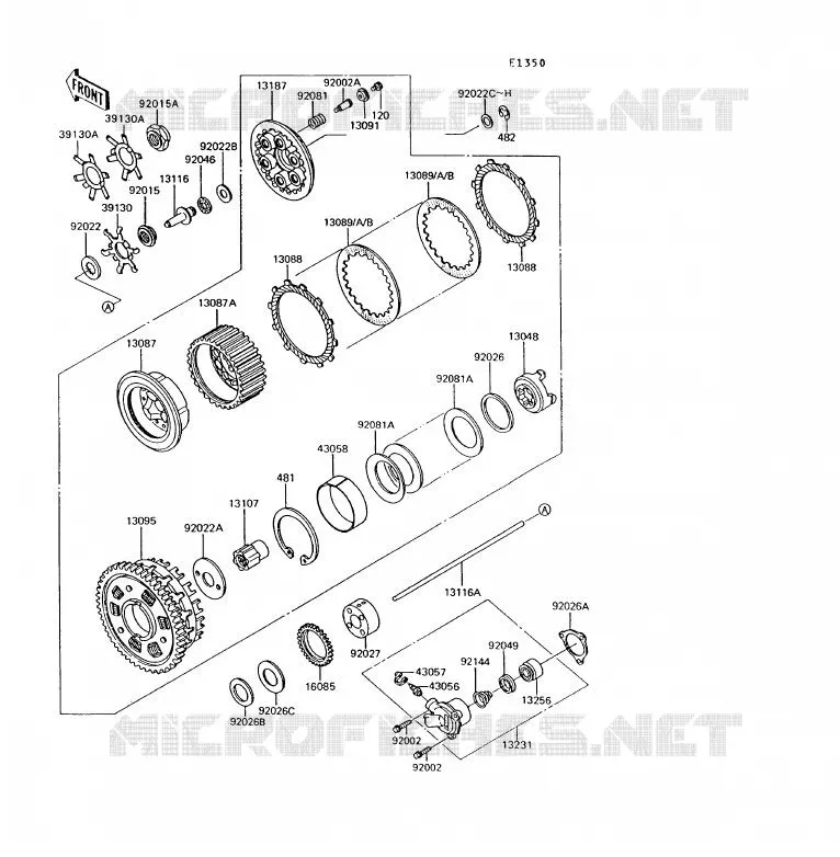 EMBRAYAGE Kawasaki MOTOS 1000 1992 1000GTR  ZG1000-A7