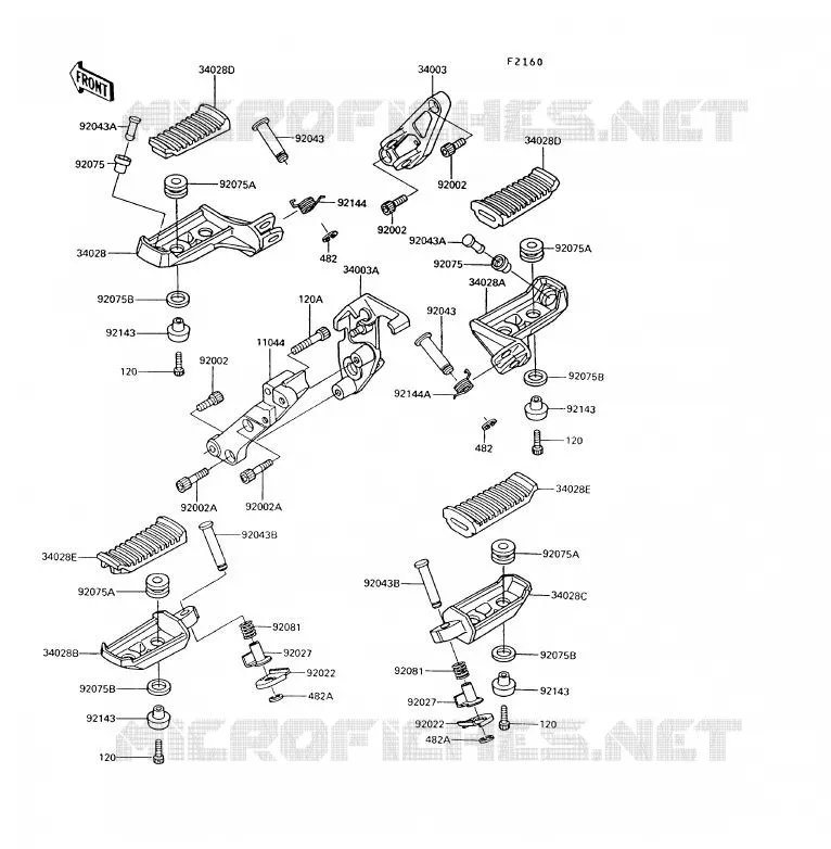 REPOSE PIED Kawasaki MOTOS 1000 1992 1000GTR  ZG1000-A7