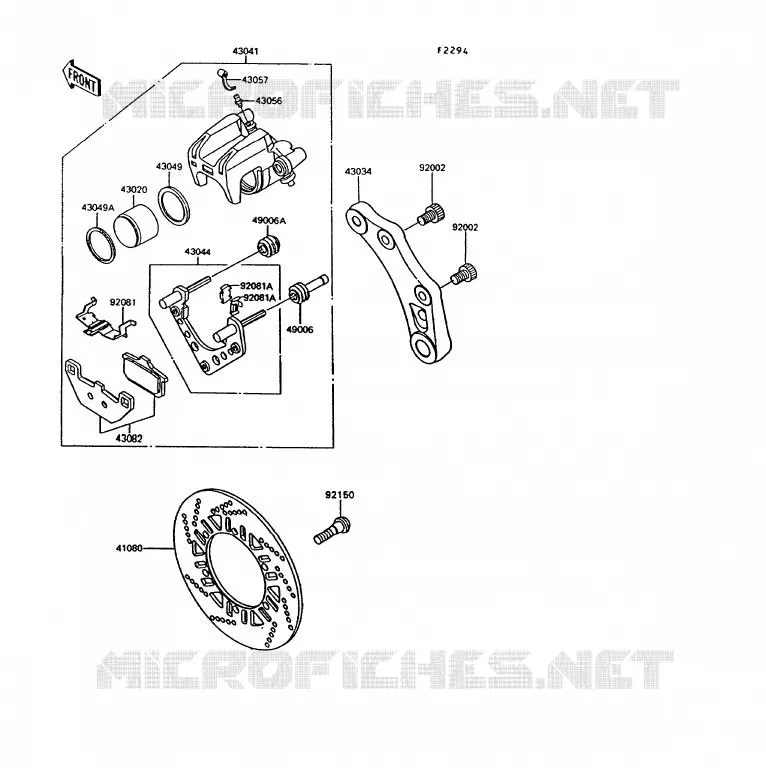 FREIN ARRIERE Kawasaki MOTOS 1000 1994 1000GTR  ZG1000-A9