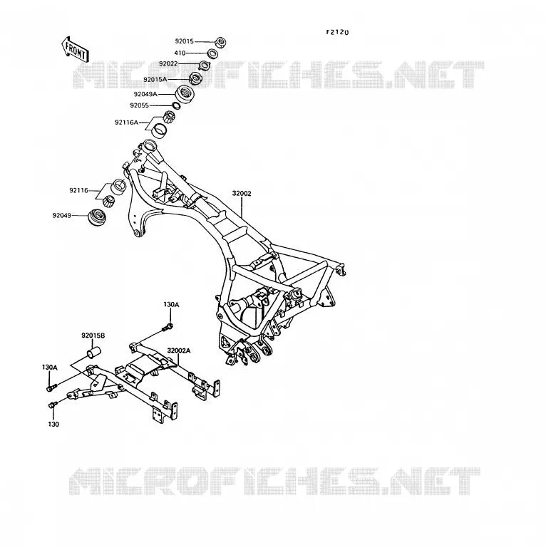 CH&Acirc;SSIS Kawasaki MOTOS 1000 1994 1000GTR  ZG1000-A9