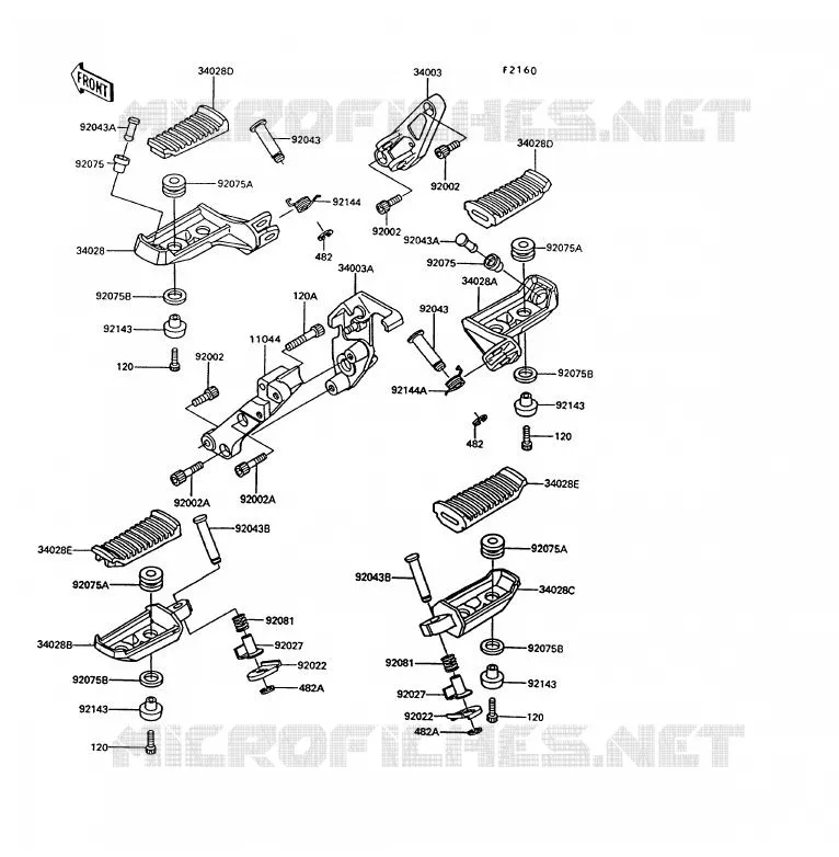 REPOSE PIED Kawasaki MOTOS 1000 1994 1000GTR  ZG1000-A9