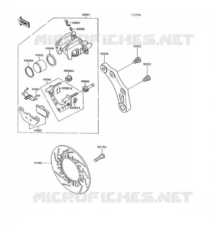 FREIN ARRIERE Kawasaki MOTOS 1000 1994 1000GTR  ZG1000-A9