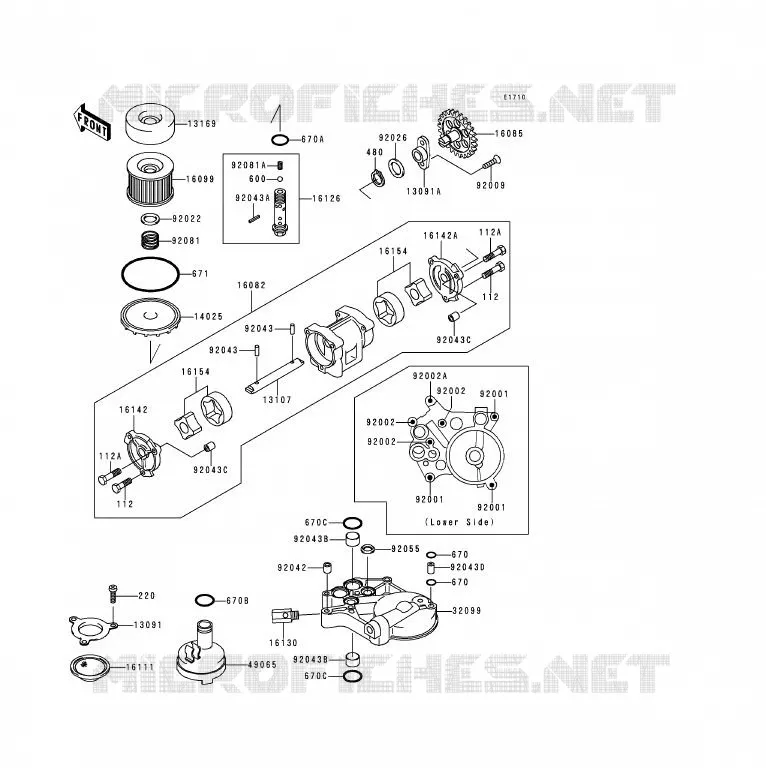 POMPE A HUILE/FILTRE &Agrave; HUILE Kawasaki MOTOS 1200 2000 VOYAGER XII  ZG1200-B14