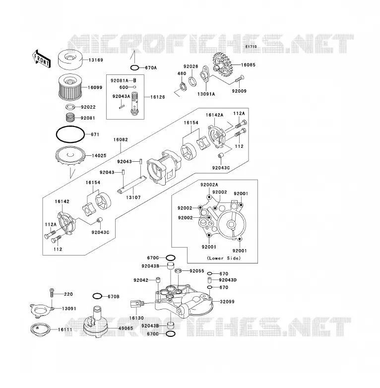 POMPE A HUILE/FILTRE &Agrave; HUILE Kawasaki MOTOS 1200 2002 VOYAGER XII  ZG1200-B16