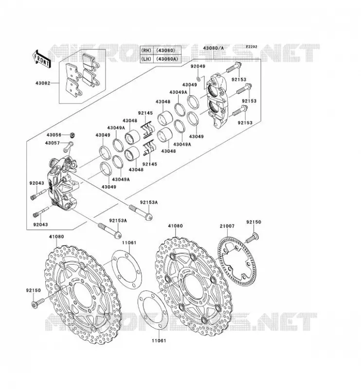FREIN AVANT Kawasaki MOTOS 1400 2008 1400GTR ABS  ZG1400A8F