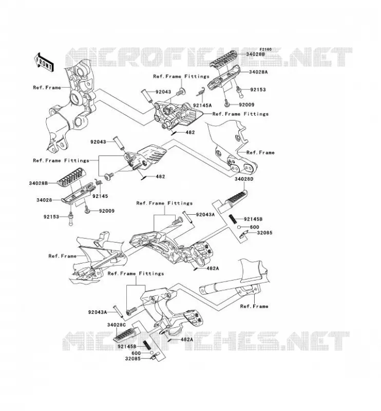 REPOSE PIED Kawasaki MOTOS 1400 2008 1400GTR  ZG1400A8F