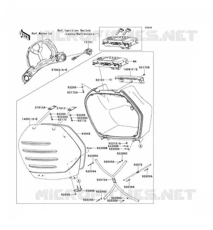 ACCESSOIRE Kawasaki MOTOS 1400 2009 1400GTR  ZG1400B9F
