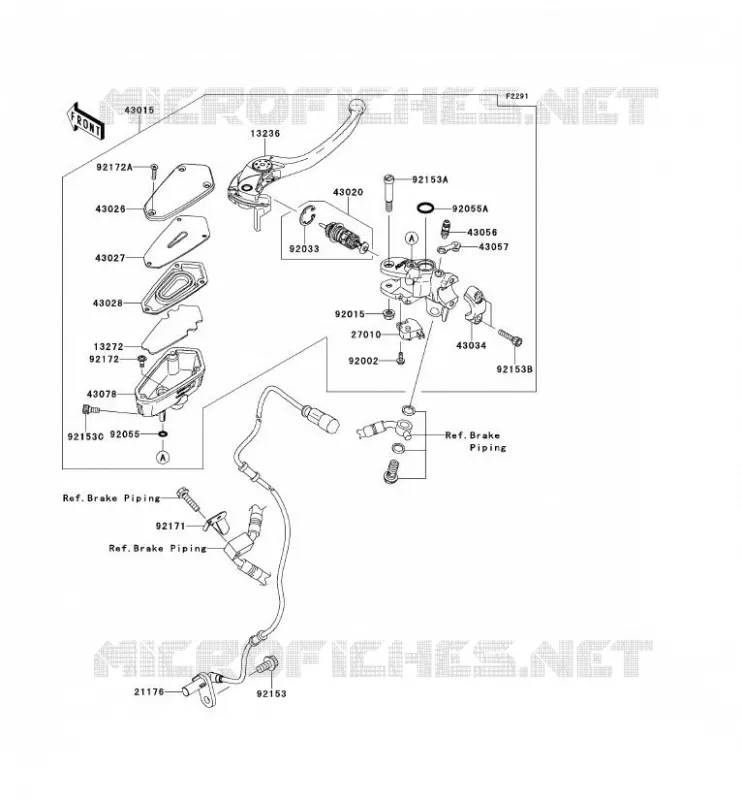 MAITRE CYLINDRE AV Kawasaki MOTOS 1400 2012 1400GTR ABS  ZG1400CCF