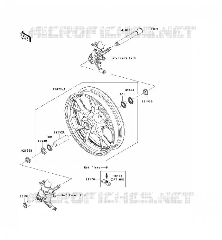 ROUE AVANT Kawasaki MOTOS 1400 2012 1400GTR ABS  ZG1400CCF