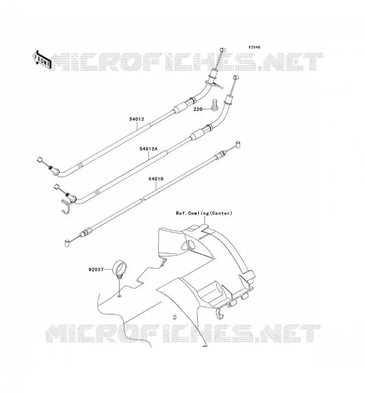 CABLES Kawasaki MOTOS 1400 2012 1400GTR ABS  ZG1400CCF