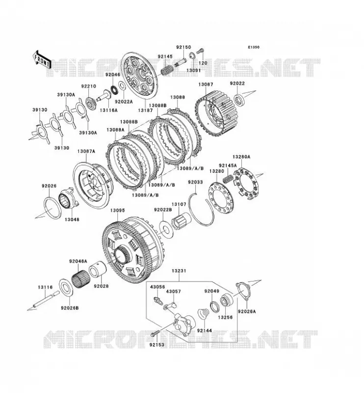 EMBRAYAGE Kawasaki MOTOS 1400 2012 1400GTR ABS  ZG1400CCF