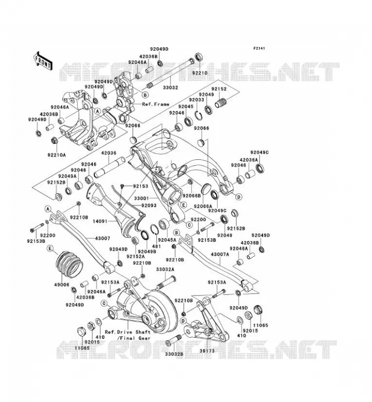 BRAS OSCILLANT Kawasaki MOTOS 1400 2013 1400GTR ABS  ZG1400CDF