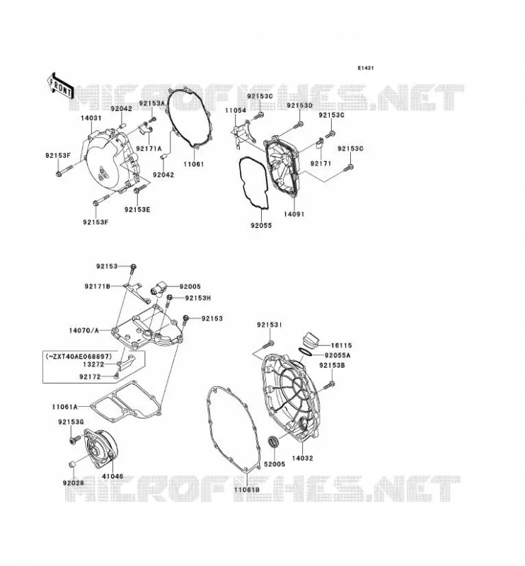 COUVERCLES MOTEUR Kawasaki MOTOS 1400 2013 1400GTR ABS  ZG1400CDF