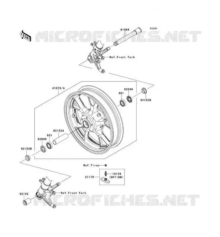 ROUE AVANT Kawasaki MOTOS 1400 2013 1400GTR ABS  ZG1400CDF
