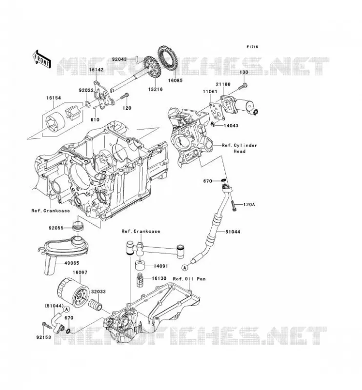 POMPE A HUILE Kawasaki MOTOS 1400 2013 1400GTR ABS  ZG1400CDF