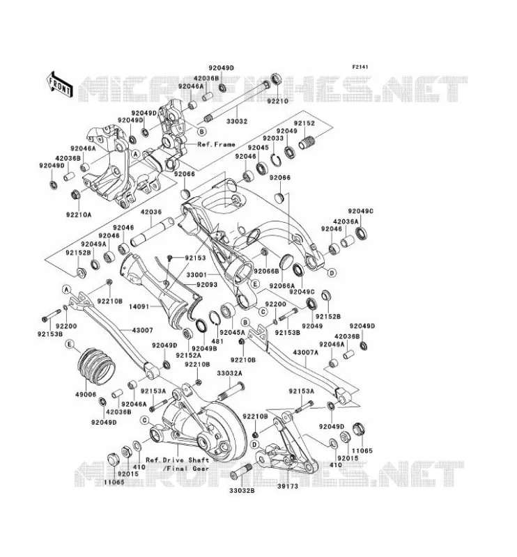 BRAS OSCILLANT Kawasaki MOTOS 1400 2013 1400GTR ABS  ZG1400CDF