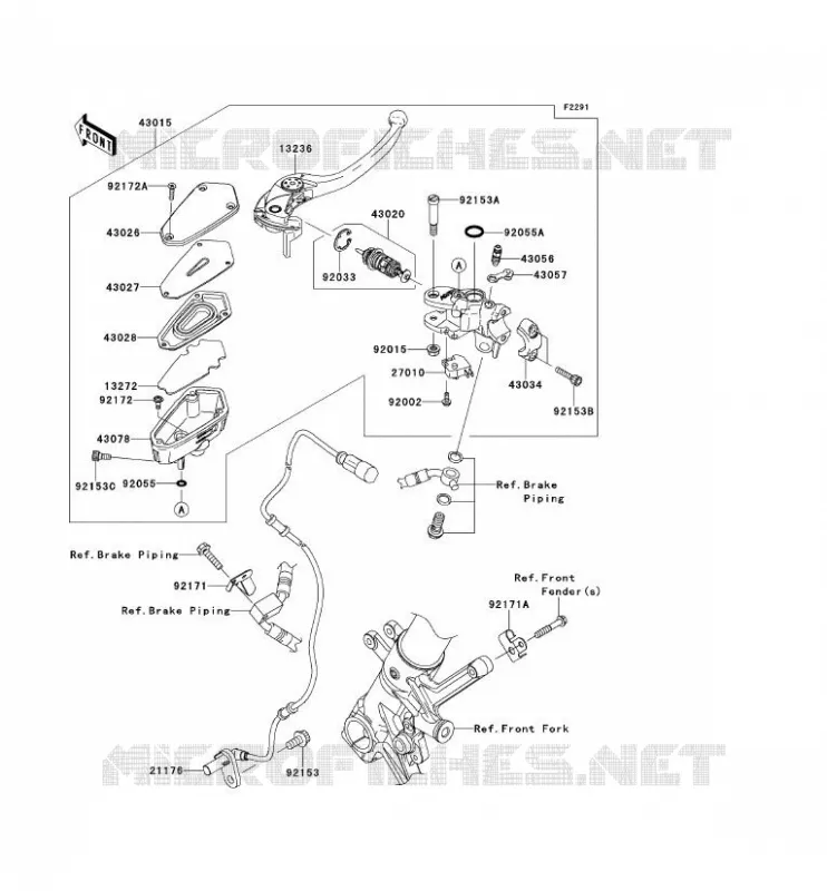MAITRE CYLINDRE AV Kawasaki MOTOS 1400 2013 1400GTR ABS  ZG1400CDF