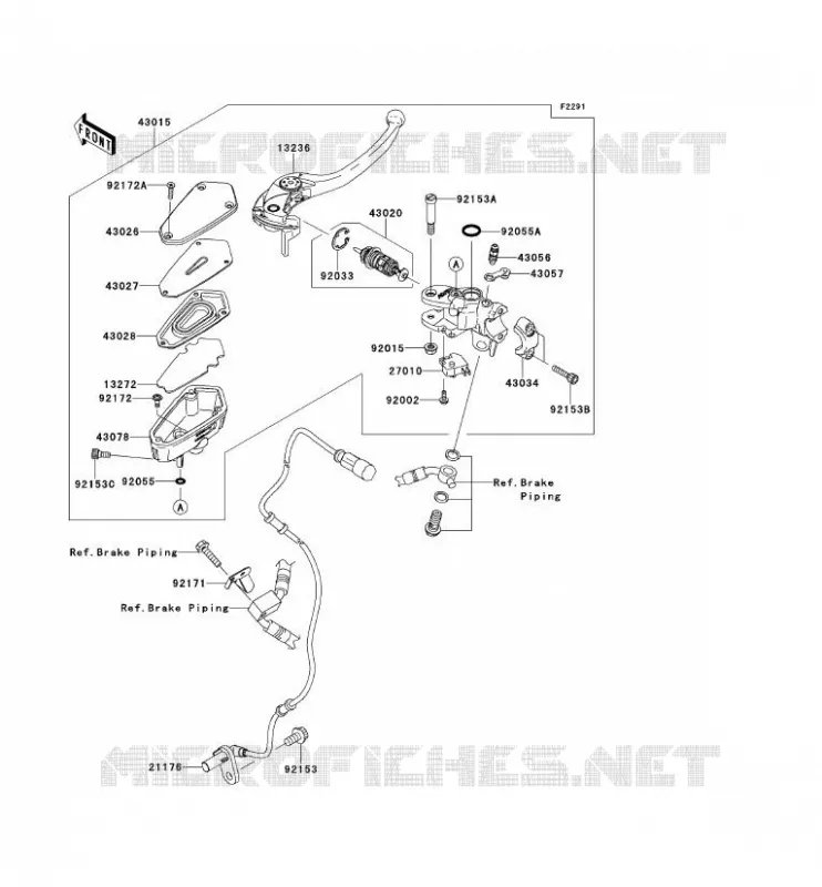 MAITRE CYLINDRE AV Kawasaki MOTOS 1400 2014 1400GTR ABS  ZG1400CEF