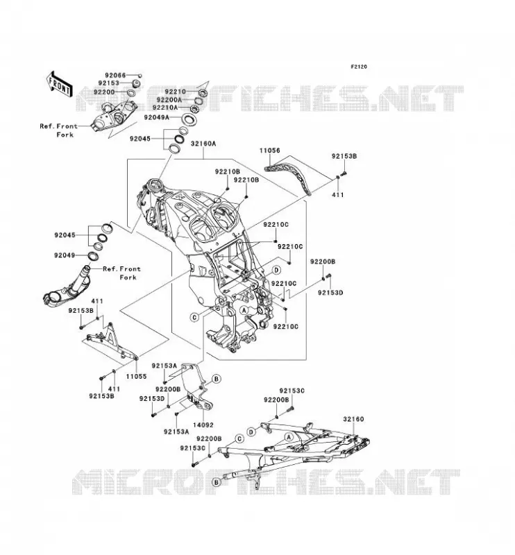 CH&Acirc;SSIS Kawasaki MOTOS 1400 2014 1400GTR ABS  ZG1400CEF