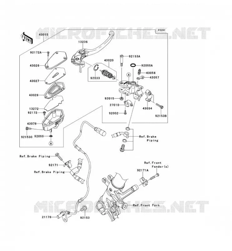 MAITRE CYLINDRE AV Kawasaki MOTOS 1400 2014 1400GTR ABS  ZG1400CEF