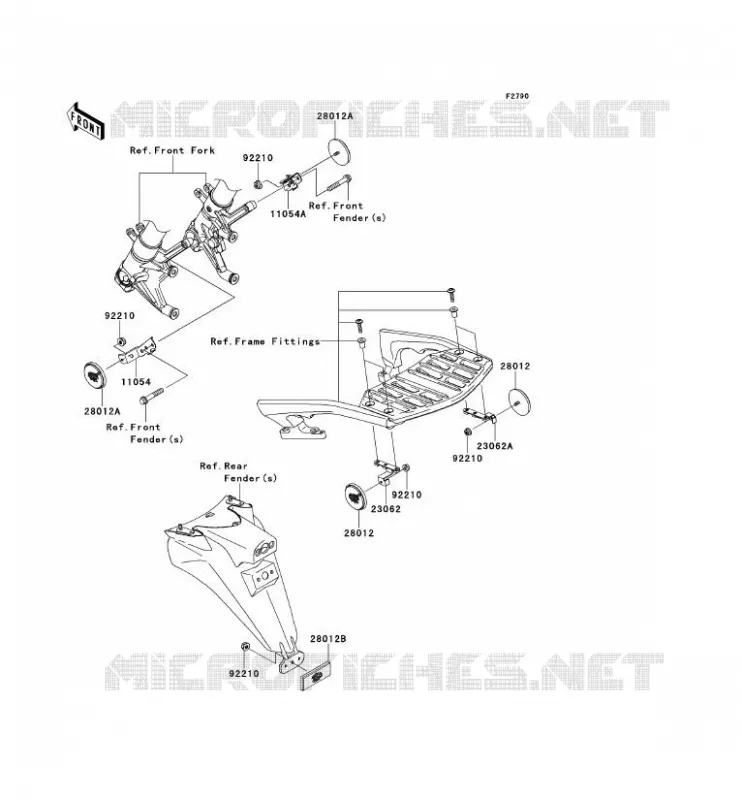 CATADIOPTRES Kawasaki MOTOS 1400 2010 1400GTR  ZG1400DAF