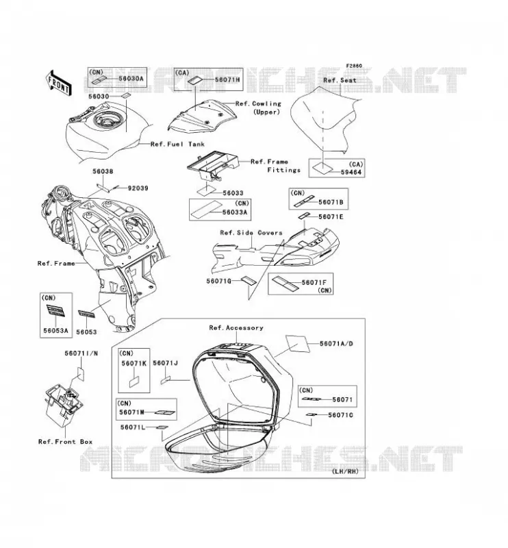 LABEL Kawasaki MOTOS 1400 2010 1400GTR  ZG1400DAF