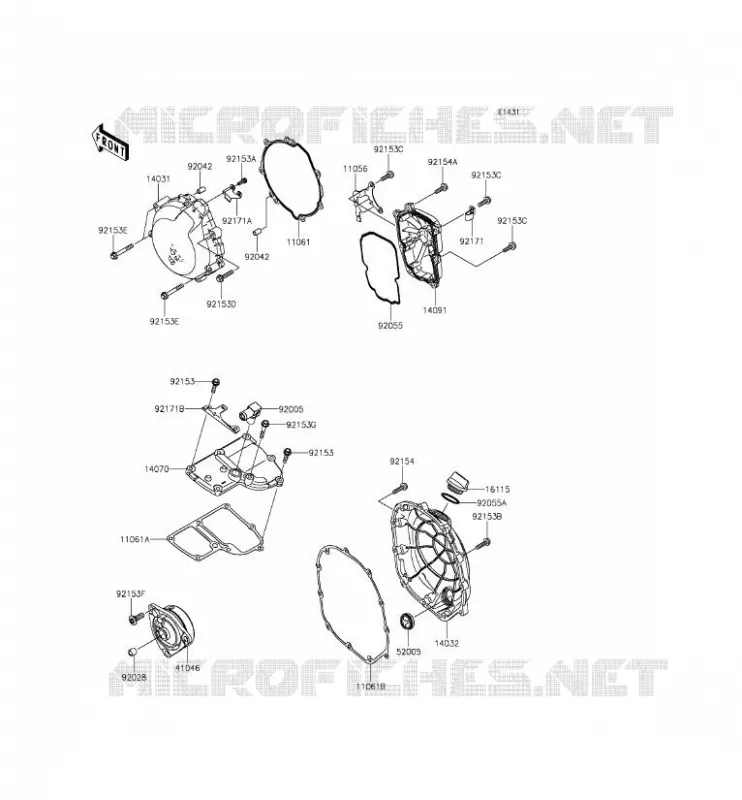 COUVERCLES MOTEUR Kawasaki MOTOS 1400 2015 1400GTR ABS  ZG1400EFF