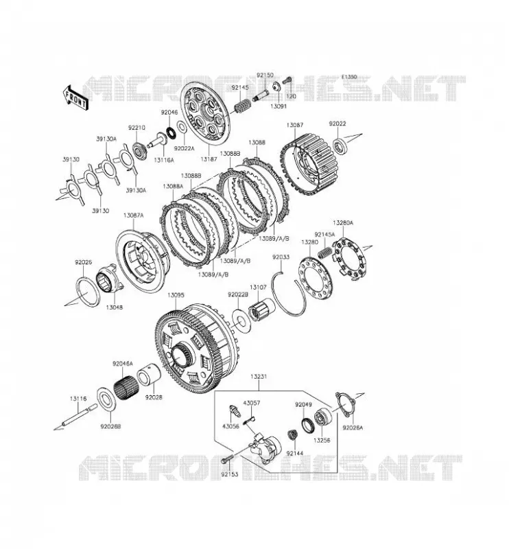 EMBRAYAGE Kawasaki MOTOS 1400 2015 1400GTR ABS  ZG1400EFF
