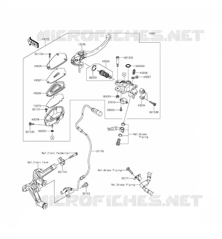 MAITRE CYLINDRE AV Kawasaki MOTOS 1400 2015 1400GTR ABS  ZG1400EFF