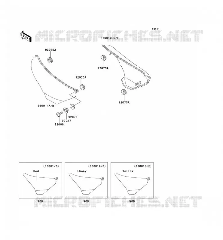 CACHE LAT&Eacute;RAL Kawasaki MOTOS 600 1996 ELIMINATOR 600  ZL600-B2