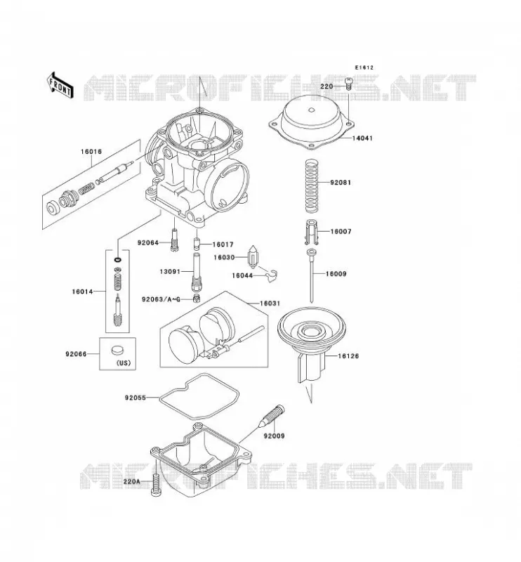 PI&Egrave;CES DE CARBURATEUR Kawasaki MOTOS 600 1996 ELIMINATOR 600  ZL600-B2