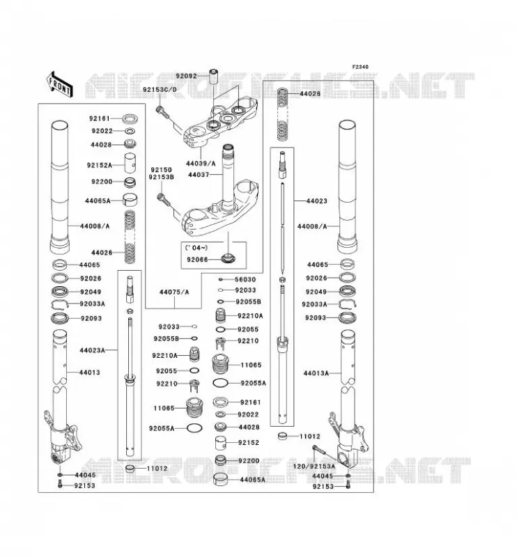 FOURCHE Kawasaki MOTOS 1000 2003 Z1000  ZR1000-A1