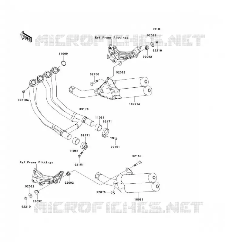 &Eacute;CHAPPEMENT Kawasaki MOTOS 1000 2003 Z1000  ZR1000-A1